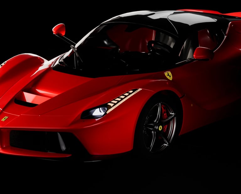 Image of a red 2024 Ferrarri LaFerrari hypercar.