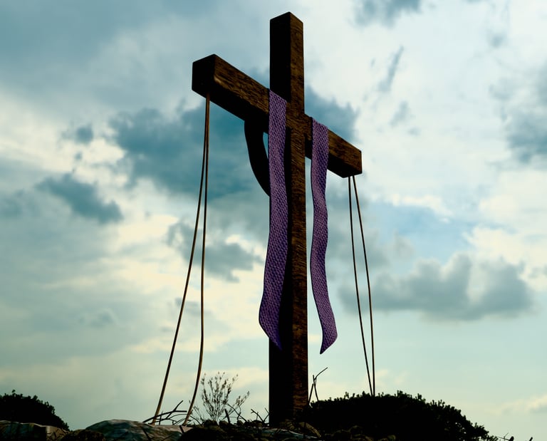 3D render of the cross on Calvary.