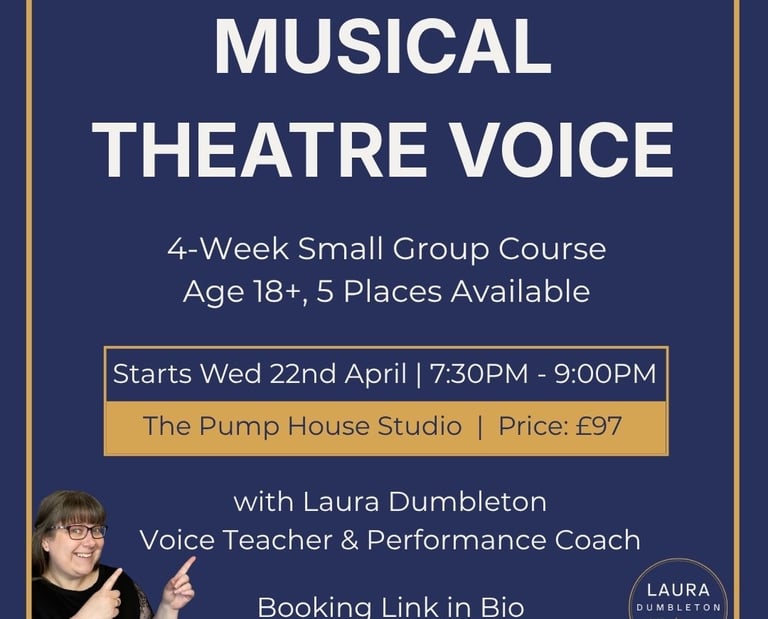 Promo flyer for musical theatre 4 week voice course