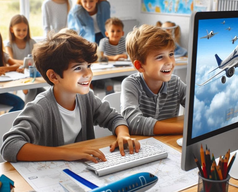 estudia aviación en grupo