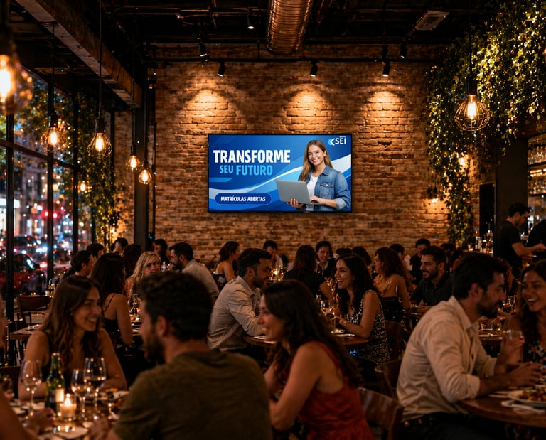 Restaurantes com mídia indoor