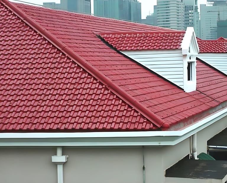 Genteng uPVC Royal Roof warna merah untuk rumah tinggal