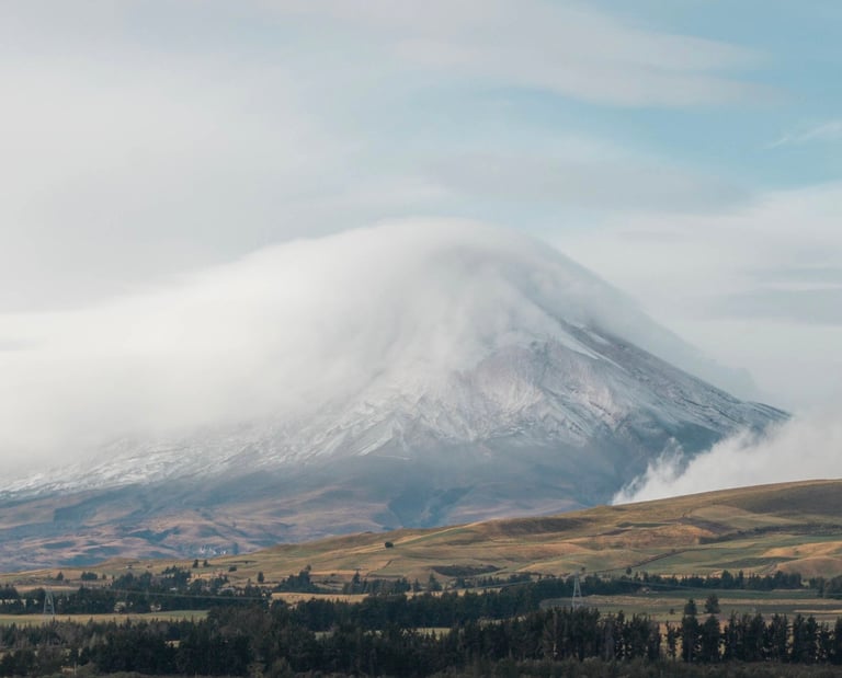 Volcano Cotopaxi from Secret Garden Hostel, Ecuador, South America