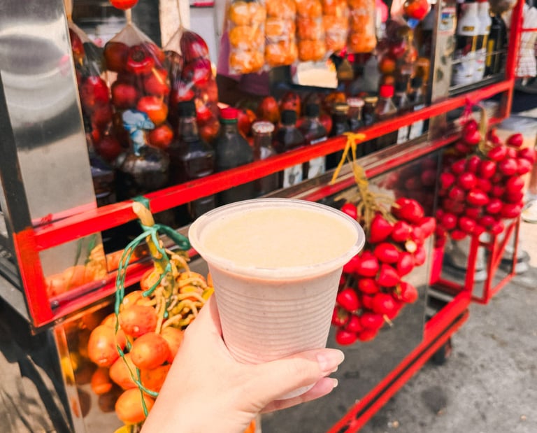 Chontaduro juice in Cali, Colombia