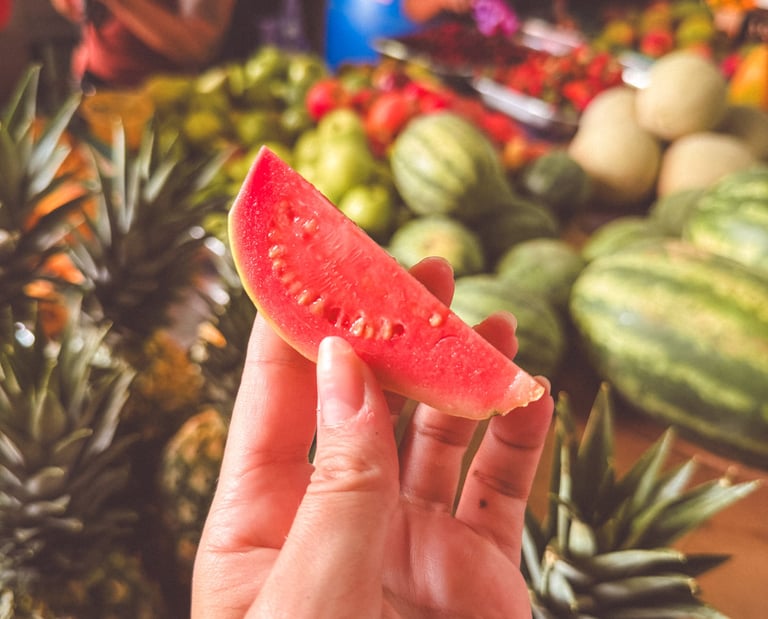 Guava slice in Cali, Colombia