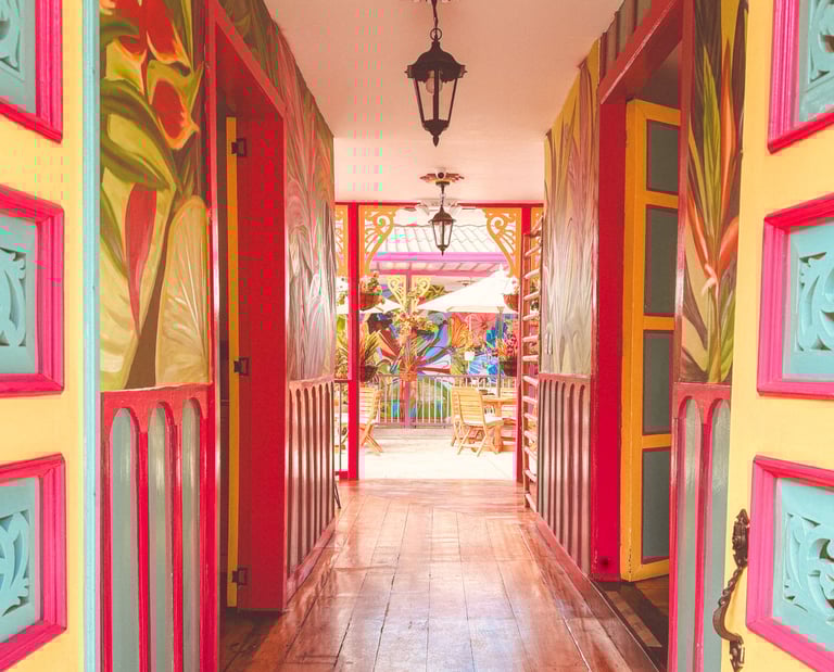 Colorful entrance in Salento, Colombia