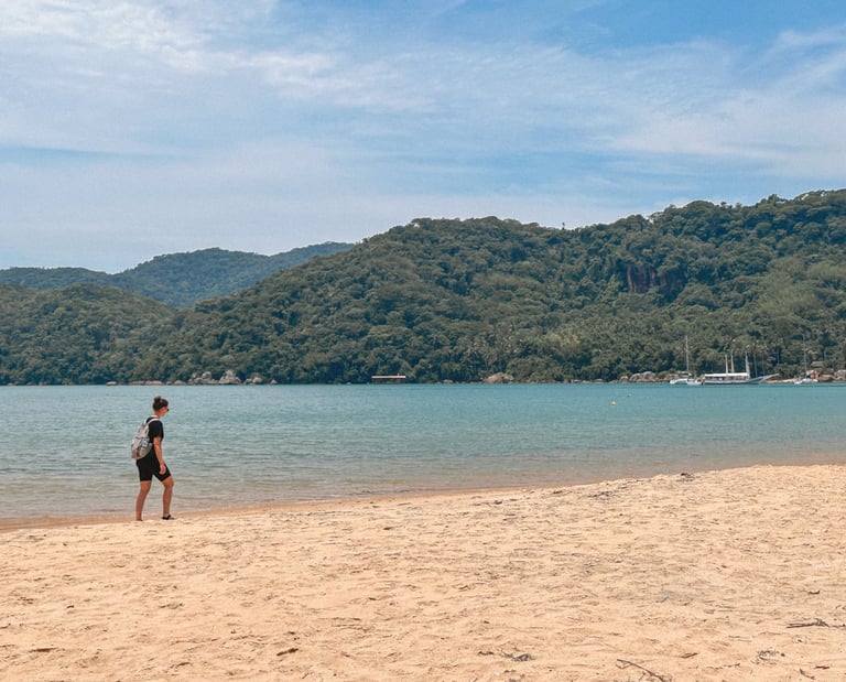 Girl Hiking Ilha Grande in Brazil