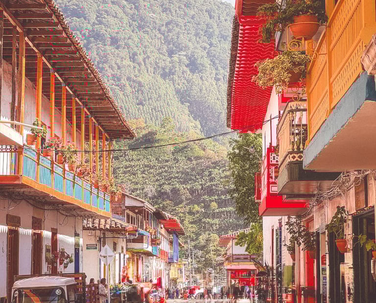 The center of Jardín in Colombia, South America