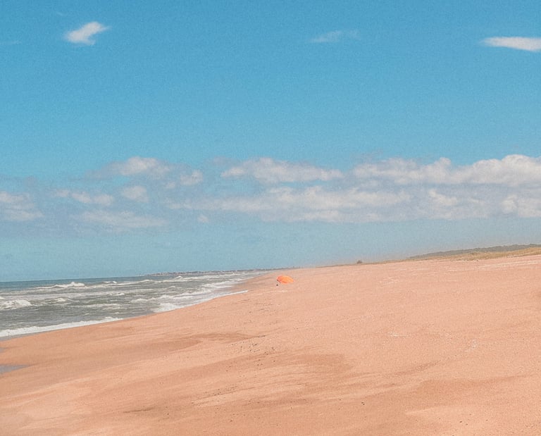 Huge beach next to Ruta 1 in Uruguay, South America