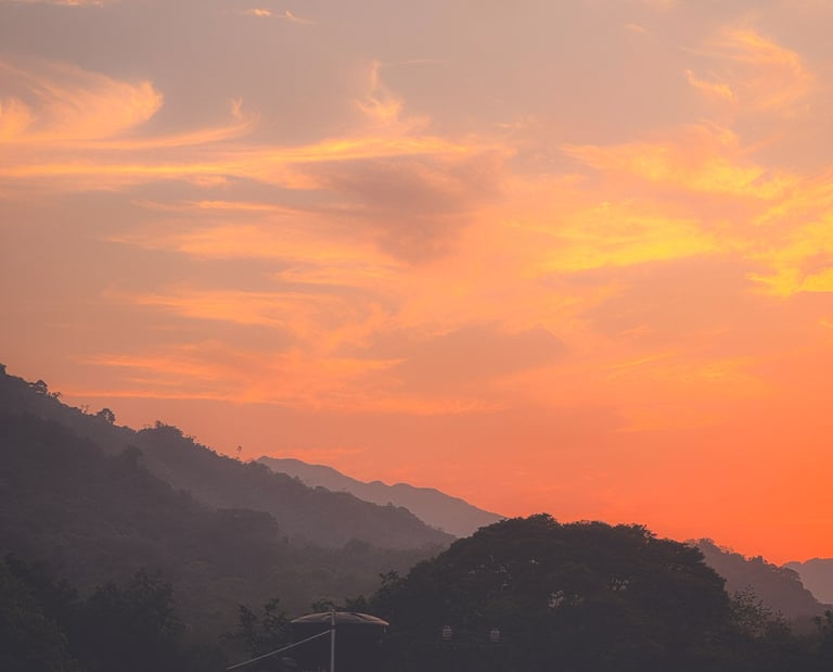 Sunset in Minca, close to Santa Marta in Colombia