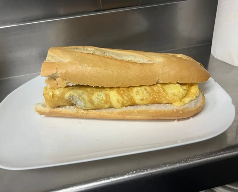 montado de tortilla francesa
