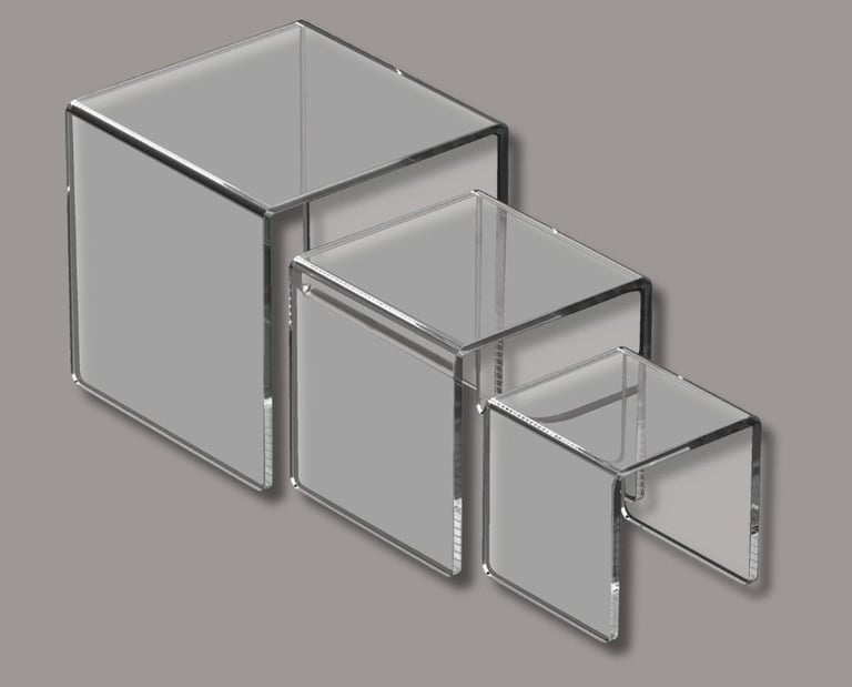 3 sets of acrylic risers