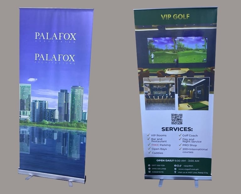 2 roll up pull up banner