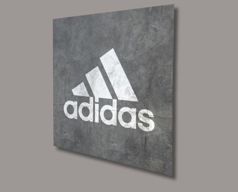 Adidas logo creating using sintra board