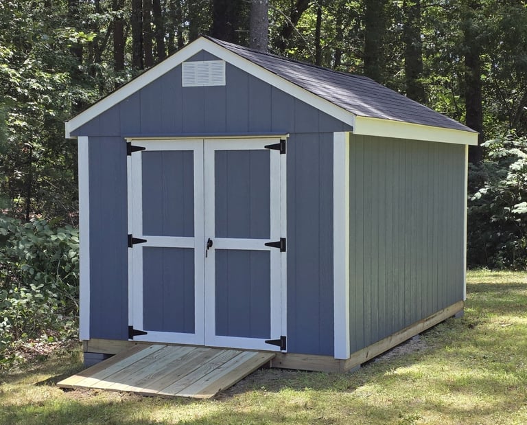 8x12 custom storage shed built on-site in Rockland, MA by Imperial Custom Sheds