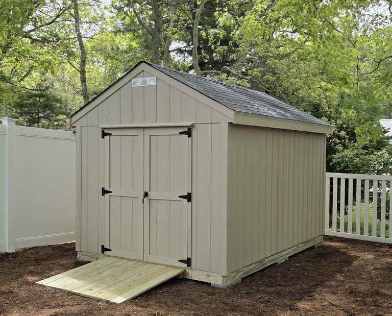8x12 imperial storage shed on-site built in pembroke, ma