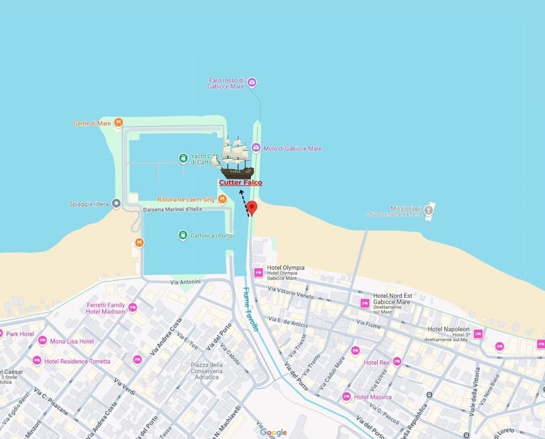 Porto di Cattolica, partenza Cutter Falco