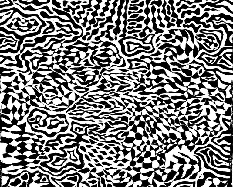 back pond reflection black and white