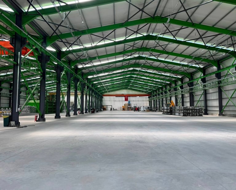 çelik konstrüksiyon fabrika tasarımı genel görünüm