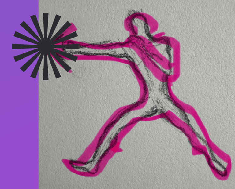 A drawing of a man doing Jeet Kune Do North York personal training.