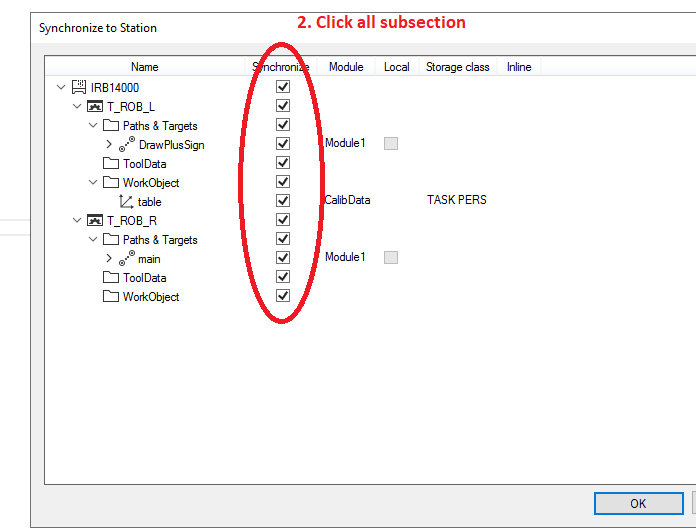 sync all subsection