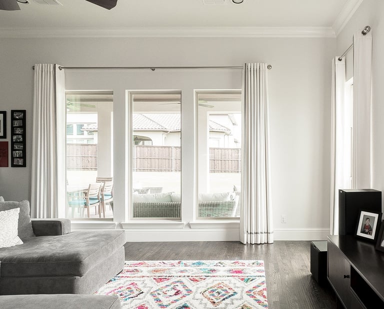 grommet drapery curtains accent band on bottom edge custom hardware