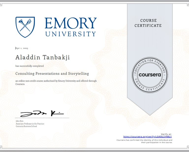 Consulting Presentation and Storytelling