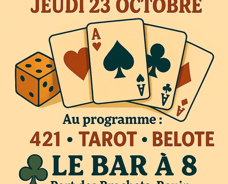 jeux de bistrot au Bar à 8