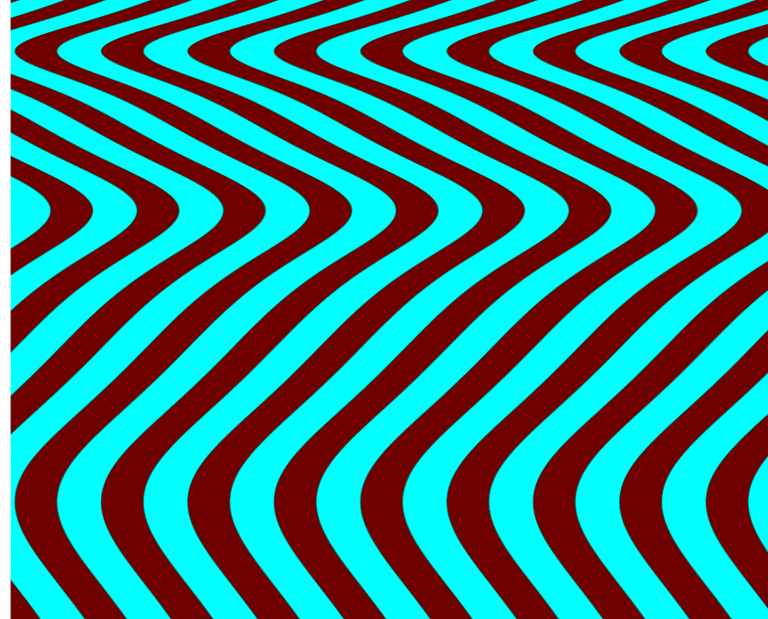a blue and black abstract pattern of wavy lines and wavy lines