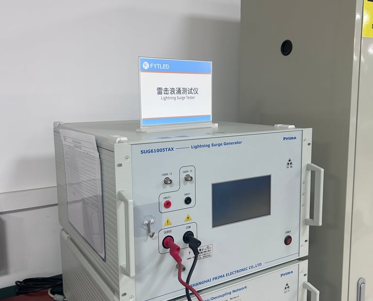 LED Lightning surge testing