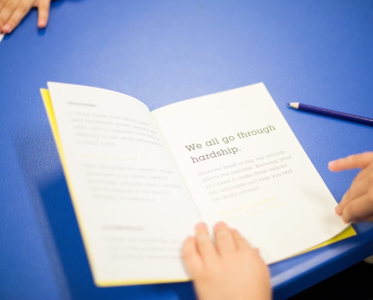 A spread from the workbook myLemonade.