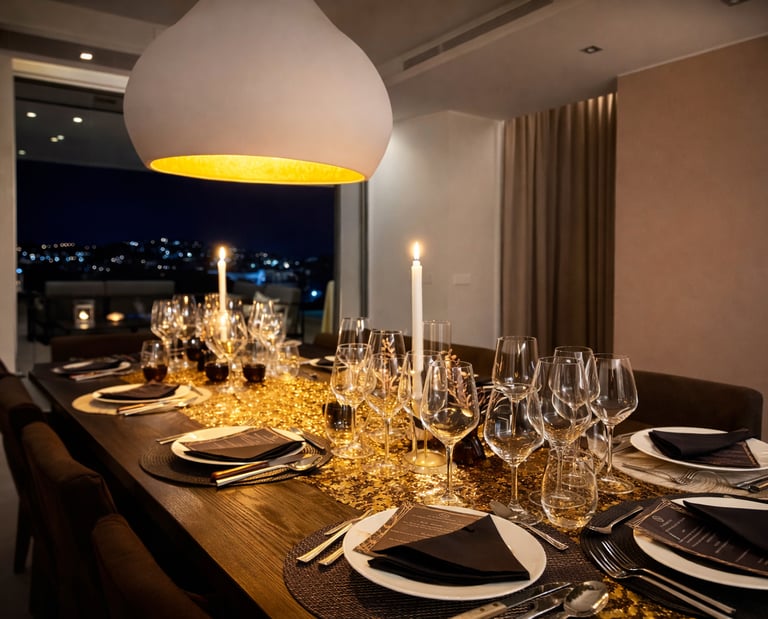 cena privada en villa en Marbella