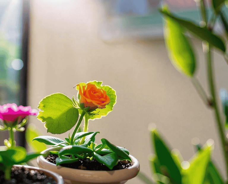 Growing flowers in a pot