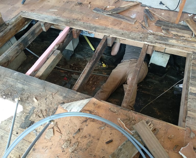 investigating existing houses to understand whats needed for a renovation drafting