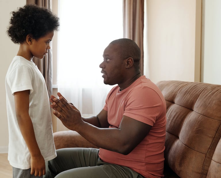discussion sérieuse entre père et fils