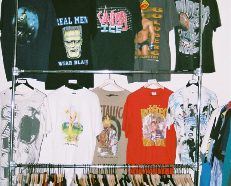 Few printed t-shirts
