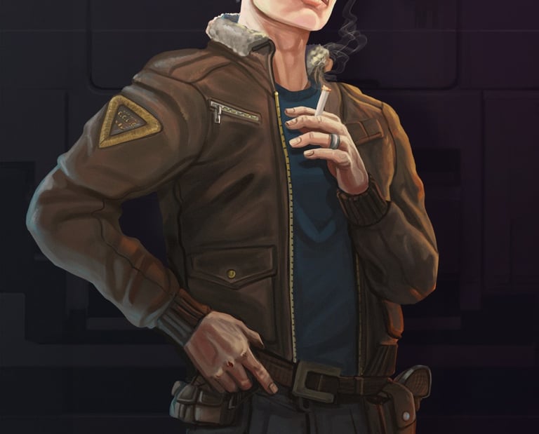 a man in a jacket and jacket with a cigarette