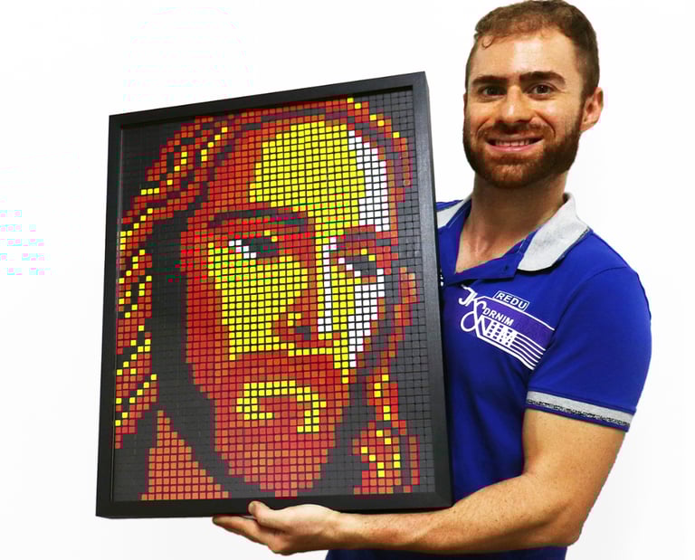 Mosaico com Cubos Mágicos de Jesus Cristo