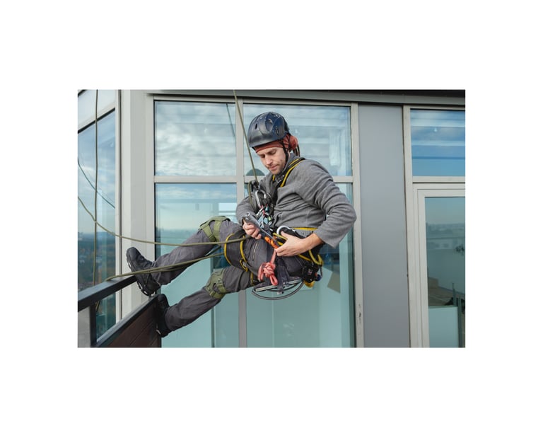 ⁠Stiklo paketų keitimas aukštyje