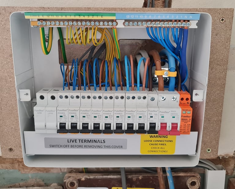 RCBO consumer unit with SPD installed by Easy Spark Ltd in Grays Essex