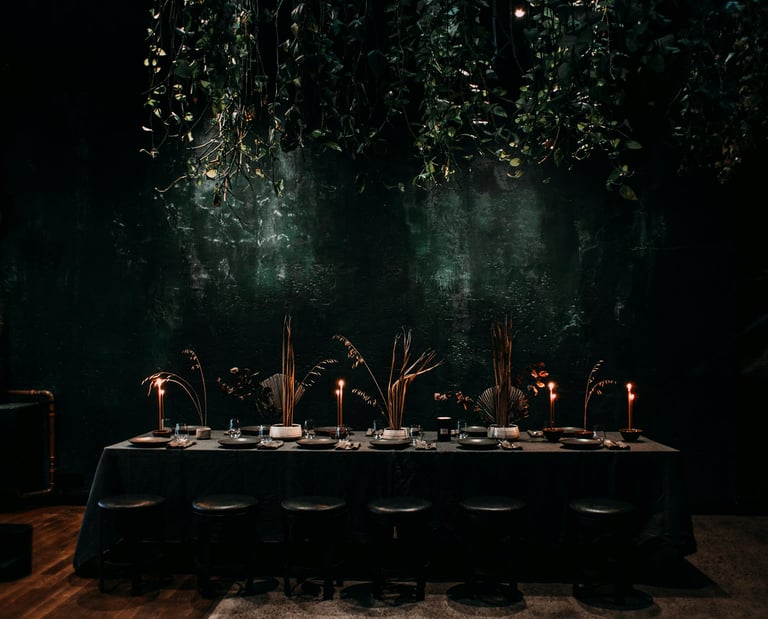Moody and Luxurious Table Decor Setup for a Private Function