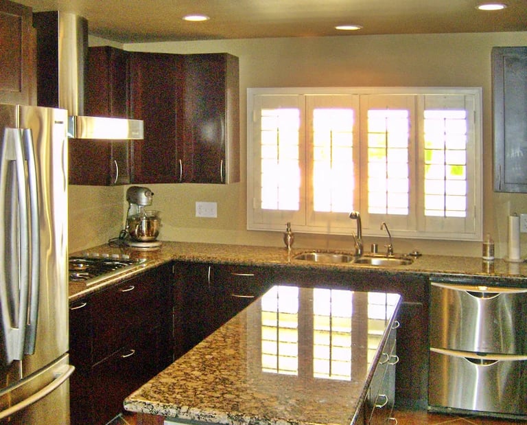 Kitchen remodel of old mobile home in Palm Desert.