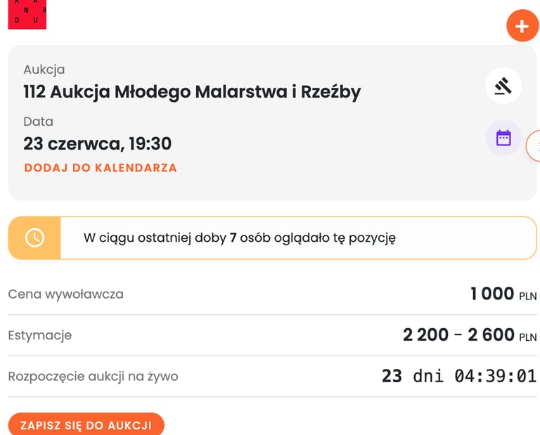 112 aukcja Xanadu czerwone tulipany Mag Wilk