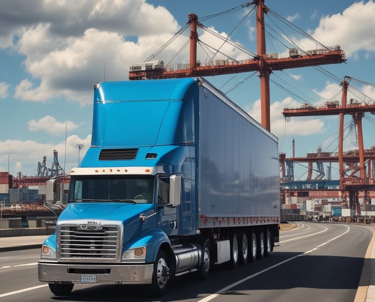 A colorful outdoor playground structure with multiple slides, climbing areas, and a variety of shapes, set on a sandy surface. Surrounding the playground are palm trees and a clear blue sky, creating a tropical setting. The equipment is predominantly orange, yellow, and red, with some green and blue accents.