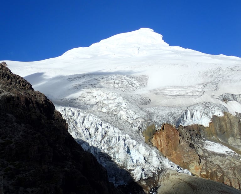Cayambe from Refuge Ruales Oleas Berge
