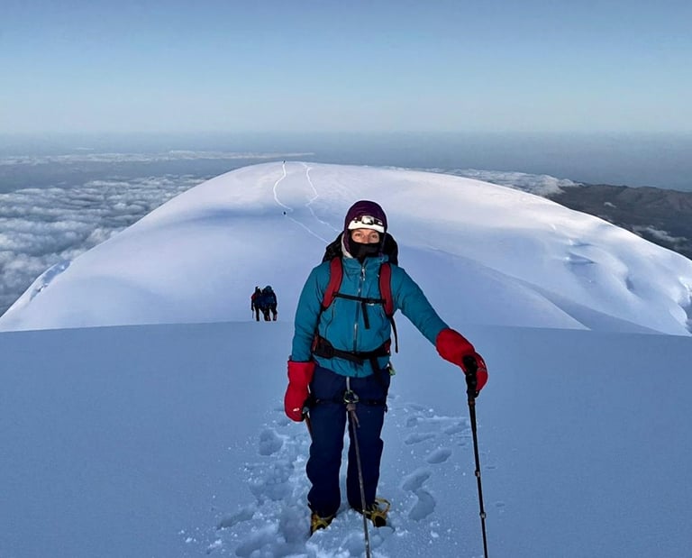 reaching the main summit of Chimborazo