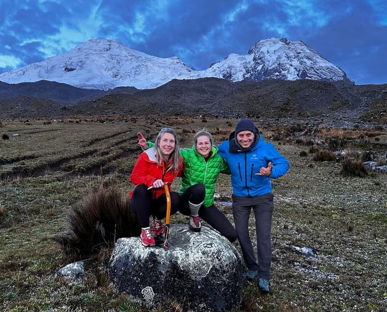climbers in Antisana base camp
