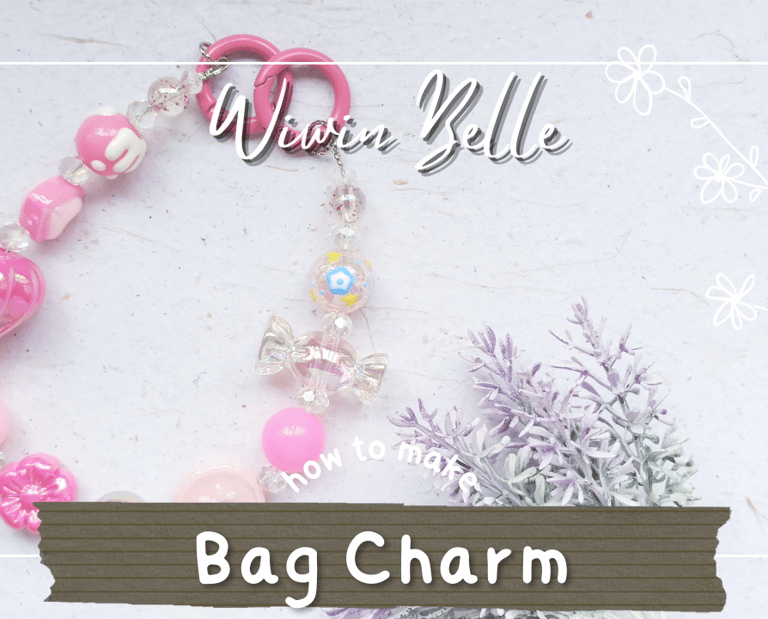 Making a Bag Charm Using Pink Balloon and Candy Beads