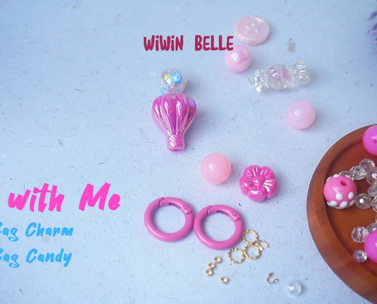 How to Make Bag Charm with Pink Balloon Luxury Beads 🎈🫧