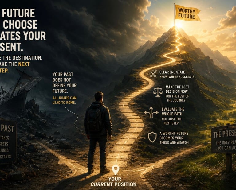 Human standing in front of the branching path - a decisions point.